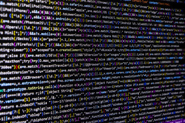 Programming code abstract screen of software developer. Computer script