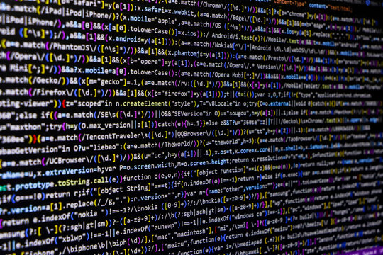 Programming code abstract screen of software developer. Computer script
