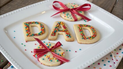 Delicious cookies topped with sprinkles on a white plate, perfect for dessert lovers.