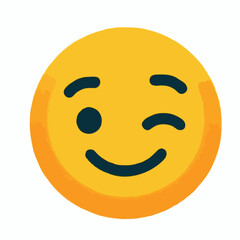 Winking face emoji expressing playfulness against a white background  