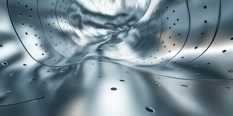 Exploring fluid dynamics in a metallic tunnel virtual environment abstract perspective