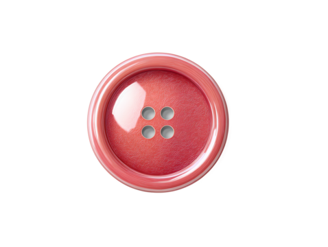 A red button with a shiny surface