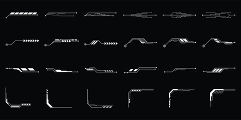 Sci-fi futuristic hud dashboard display virtual reality technology screen. User Interface set. Statistics, Data information infographic. Vector illustration