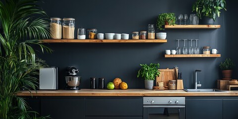 Modern kitchen design showcase urban apartment interior cozy atmosphere