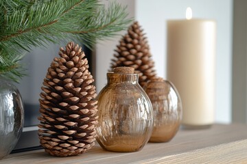 Festive holiday cozy home natural elements warmth