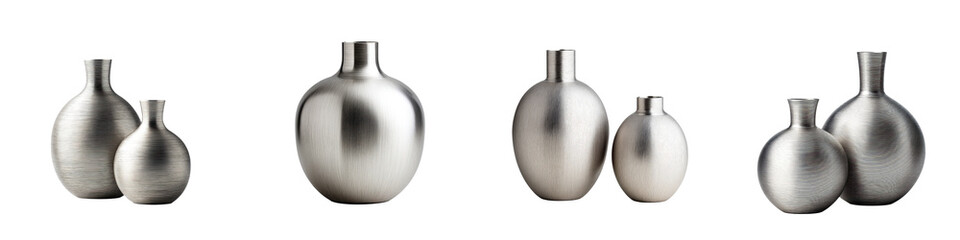 Minimalist ceramic vases in muted tones on display