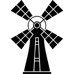 Creative Windmill Icon Vector Illustration | Renewable Energy and Countryside Landscape Design for Eco, Farming, and Rural Projects