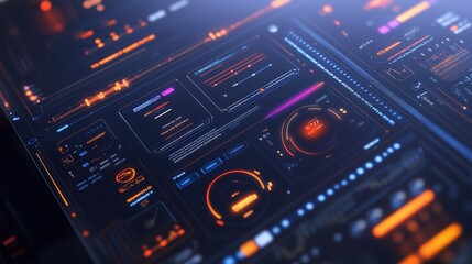 Obraz premium Floating subscription lifecycle management panel for startup SaaS, isolated, PNG format, transparent background. Varient 3