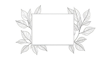 Obraz premium Decorative frame design with intricate leaves and empty space