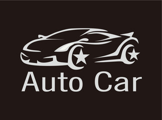 Abstract Auto Car Silhouette Logo Modern Automotive Vector Icon Creative Car Outline Design for Business Stylish Vehicle Symbol on Dark Background