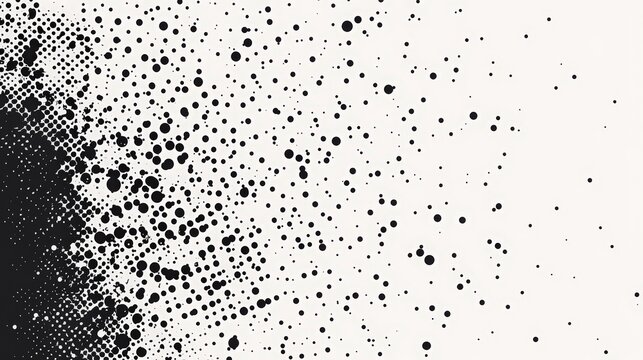 Halftone vector pattern on white background. Minimalist dot texture design. Simple flat abstract background with black dots.