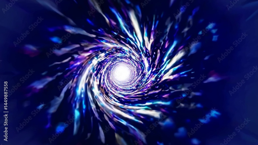 Wall mural colorful vortex tunnel swirling through space and time, creating mesmerizing visual effects with bri