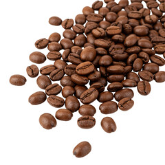 Naklejka premium Pile of Roasted Coffee Beans Isolated Aromatic Ingredient Beverage Preparation