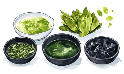 Japanese food illustrator on white background