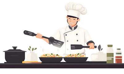 Japanese food illustrator on white background
