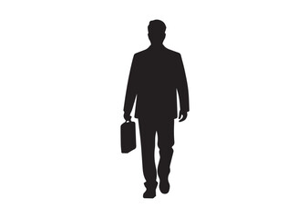 Obraz premium A Man going to office Silhouette Vector