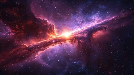 Stunning view of a vibrant cosmic nebula bursting with color, showcasing the birth of stars and the beauty of the universe