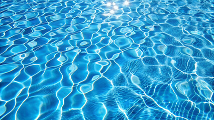Blue water ripple background texture in swimming pool for relaxation and summer visuals