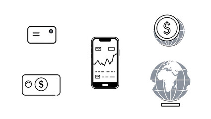 mobile phone with icons