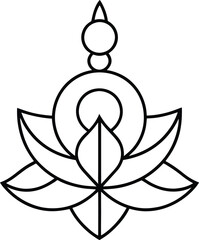 Minimalist lotus flower presents serene beauty with its elegant black outlines on white