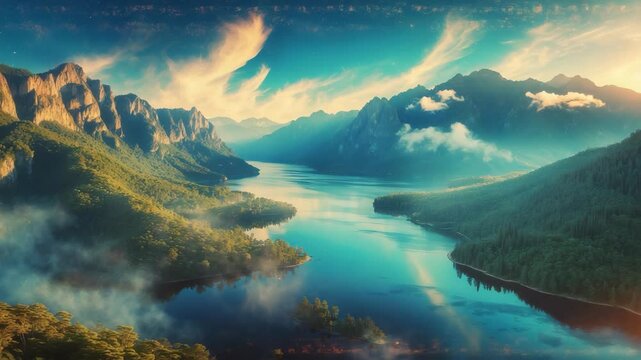 Aerial perspective of and its mountainous surroundings