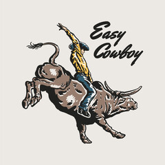 Easy Cowboy Rodeo Rider Graphic Design