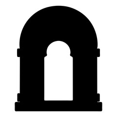 Fototapeta premium Monochrome Illustration of an Archway with Intricate Geometric Details and Symbolism