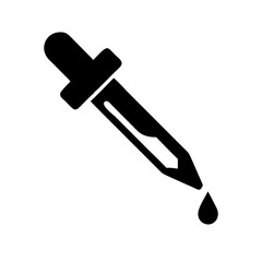 dropper bottle herbal extract silhouette on transparent background for web and graphic design