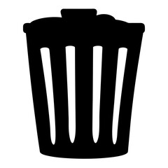 Black and white garbage bin image useful for recycling and waste reduction
