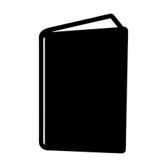 Simplified black and white open book icon for learning resources