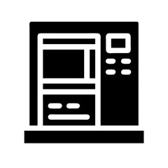 Obraz premium atm machine silhouette on transparent background for web and graphic design