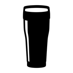 Minimalist Black and White Pint Glass Illustration with Rounded Edges