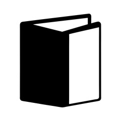 Minimalist Illustration of an Open Book on White Background with Simple Design