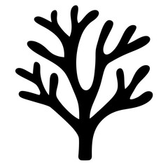 Obraz premium Stylized abstract tree silhouette with branches, in a minimalist design style