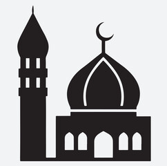 a mosque silhouette vector art illustration, mosque in Abu Dhabi