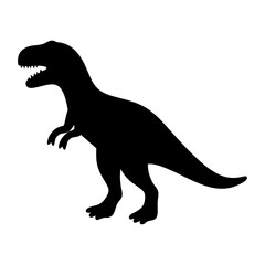 Tyrannosaurus Rex Silhouette on White Background, Prehistoric Giant Lizard © pixostudio