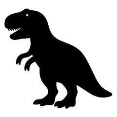 Black silhouette illustration of a Tyrannosaurus Rex on a white background