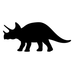 Silhouette of a Triceratops Powerful herbivore from the late Cretaceous period