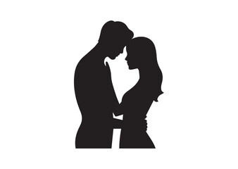 A Man and Woman Silhouette Vector