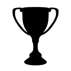 Black silhouette of a classic trophy cup symbolizing victory and achievement