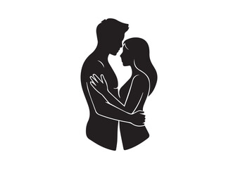 A Man and Woman Silhouette Vector