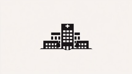 Naklejka premium Simple hospital building icon