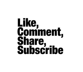 Obraz premium Like comment share and subscribe text icon vector in black color on white background.