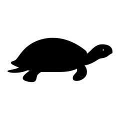 Elegant turtle silhouette art piece in dark black against a white background