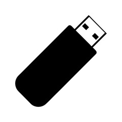 A simple black and white illustration of a ubiquitous USB flash drive