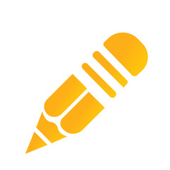 Yellow pencil icon Flat vector i