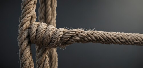 Overstretched rope, frayed fibers near breaking point,  detail,  thread,  destruction