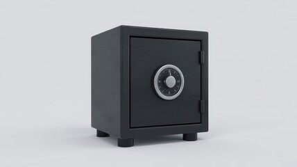 Obraz premium A rendering of a small, dark safe.