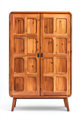 Showcasing a Vintage Wardrobe A Dark Oak Armoire in a Cozy Living Room Setting