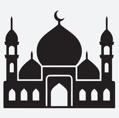 a mosque silhouette vector art illustration